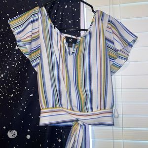 iZ Byer Colorful Stripe Crop Top